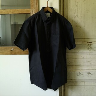 スティーブンアラン(steven alan)のstevenalan / スティーブンアラン　リネン 半袖シャツ　Yシャツ　黒(シャツ)