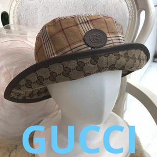 グッチ(Gucci)の★美品☆GUCCI　22SS　バケットハット　リバーシブル　GG柄　チェック(ハット)