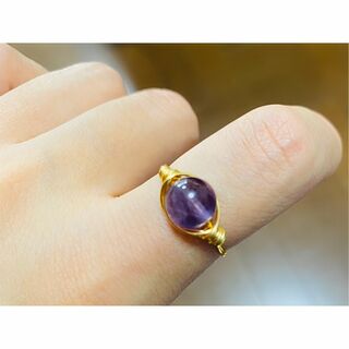 F5270 紫水晶 天然石　指輪　リング(リング(指輪))