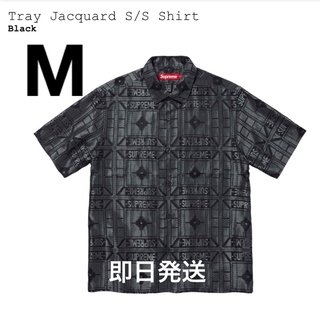 Supreme - M Supreme Tray Jacquard S/S Shirt BLACK