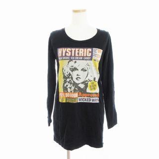 HYSTERIC GLAMOUR - ヒステリックグラマー Tシャツ 長袖 プリント 黒 ブラック F ■SM3