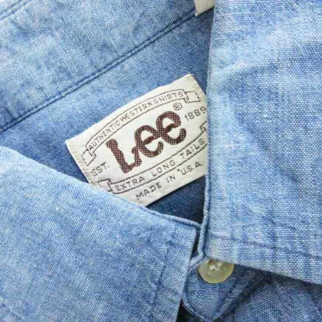 Lee(リー)のリー USA製 ヴィンテージ ウエスタンシャツ シャンブレー デニム  青 M メンズのトップス(シャツ)の商品写真