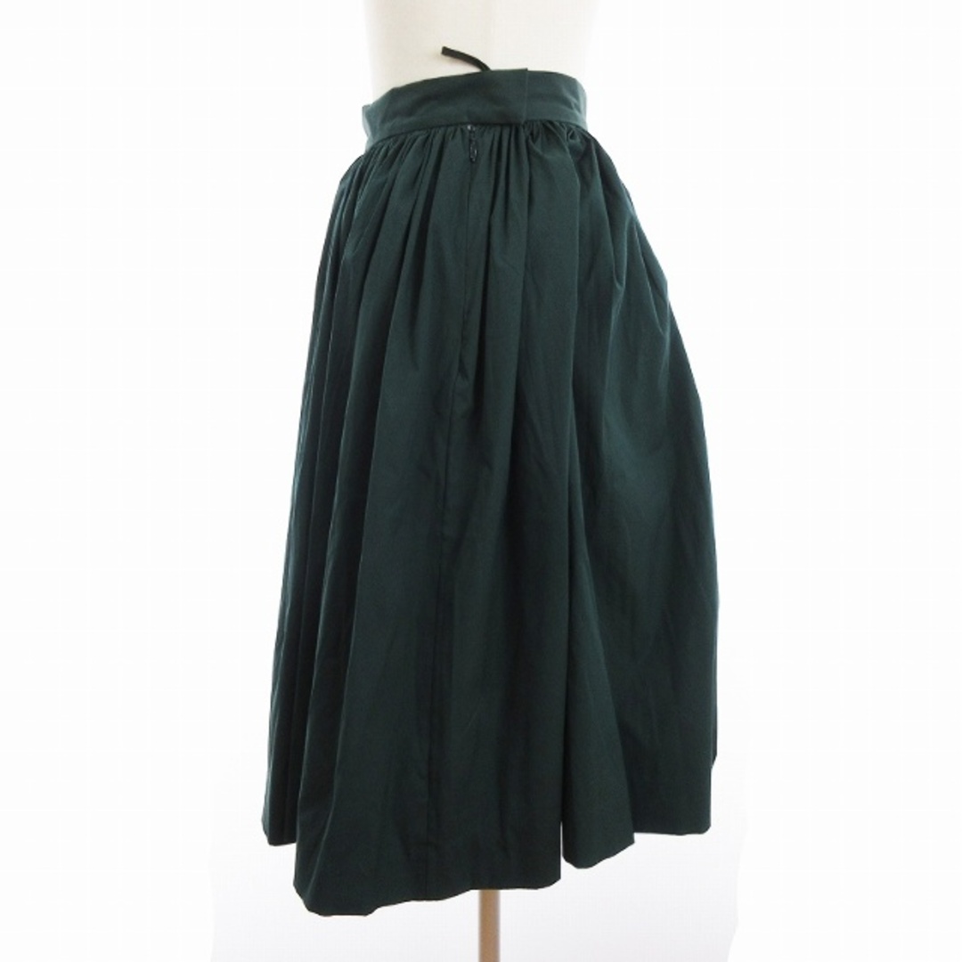 PRADA(プラダ)のプラダ スカート ひざ丈 フレア 無地 緑 グリーン 38S M相当 ■SM3 レディースのスカート(ひざ丈スカート)の商品写真