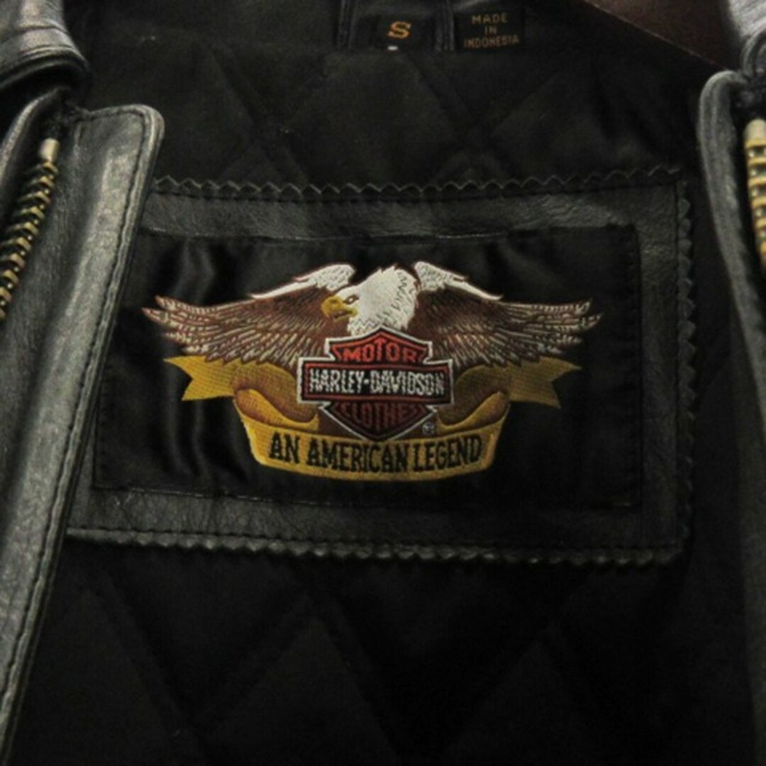 Harley Davidson(ハーレーダビッドソン)のハーレーダビッドソン ライダース ジャケット シングル レザー ブラック S メンズのジャケット/アウター(ライダースジャケット)の商品写真