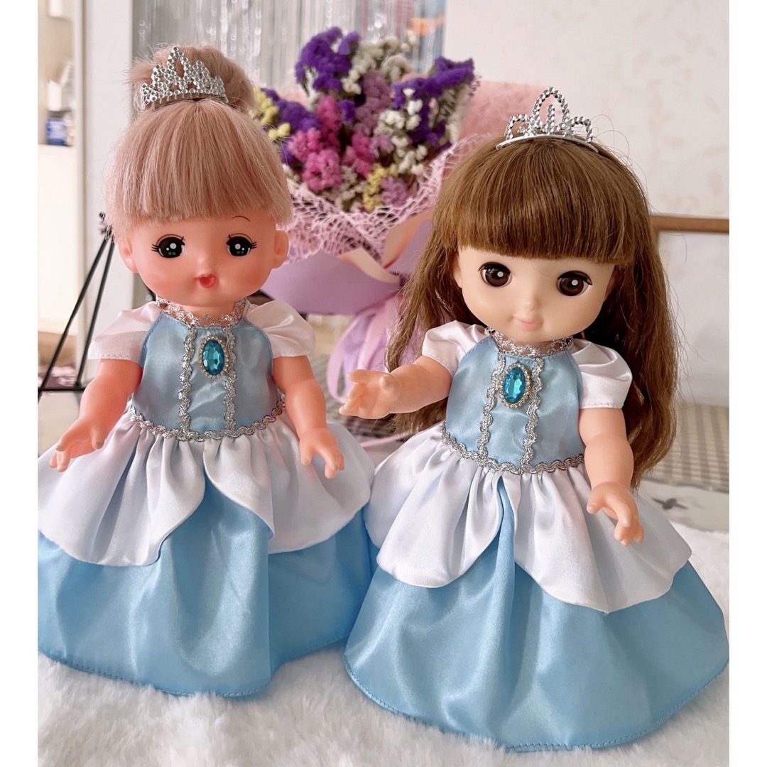 メルちゃん服　ソランちゃん服　プリンセスドレス　シンデレラ ハンドメイドのぬいぐるみ/人形(人形)の商品写真