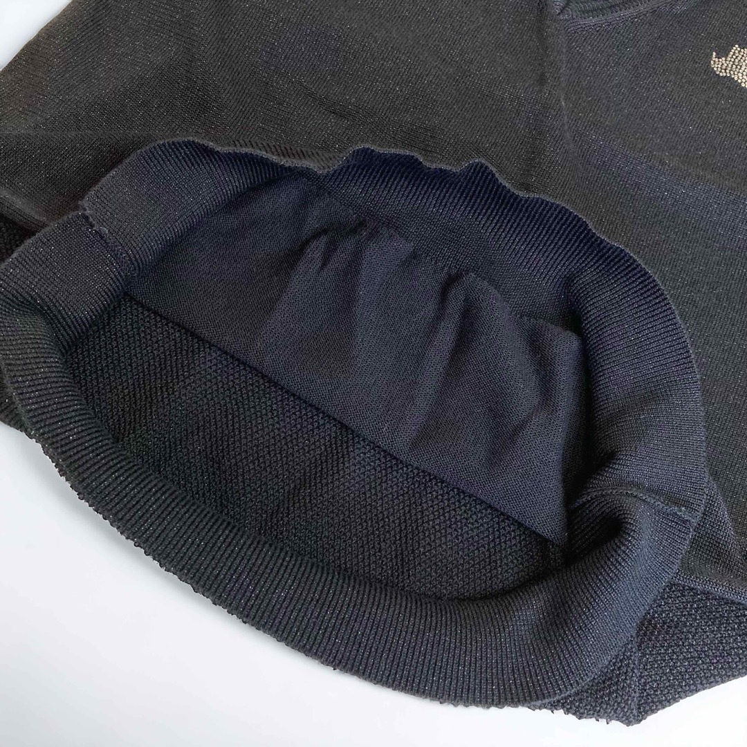 Black & White Sportswear(ブラックアンドホワイトスポーツウェア)の美品　ブラック&ホワイト　ベスト　M　ラインストーン　ラメ入　黒　ゴルフウェア スポーツ/アウトドアのゴルフ(ウエア)の商品写真