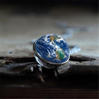 【超レア】惑星　ペンダント　ネックレス　地球　宇宙　個性的　ガラス　宇宙好き　青(ネックレス)