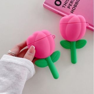 【新品】　AirPods　ケース　チューリップ　ピンク　第三世代　韓国(ヘッドフォン/イヤフォン)