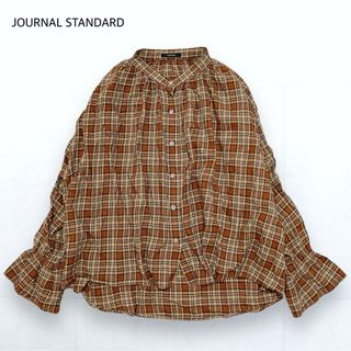 JOURNAL STANDARD - ジャーナルスタンダード バンドカラー フリルスリーブ チェック オーバーブラウス