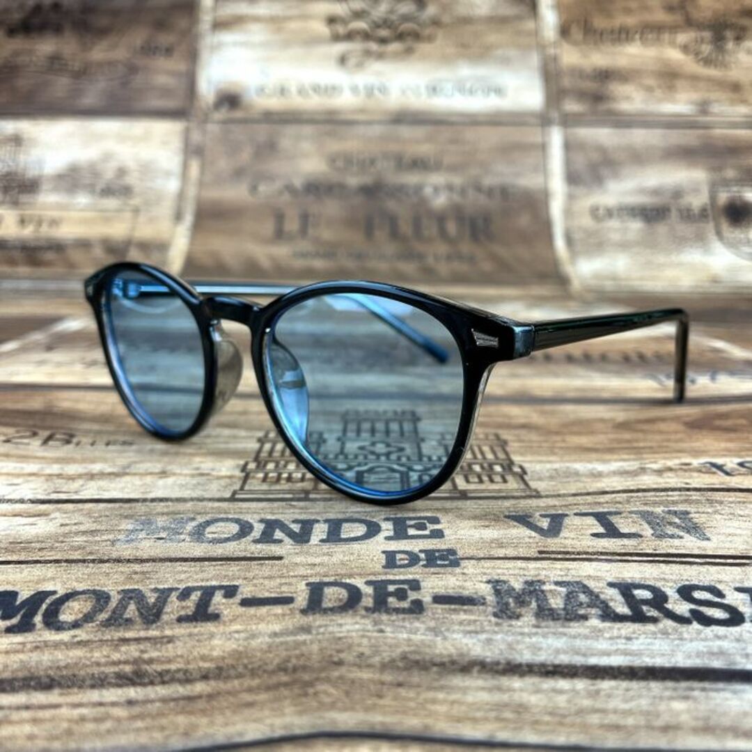 バイカーシェード ボストン ウエリントン 眼鏡 サングラス ライトブルー メンズのファッション小物(サングラス/メガネ)の商品写真