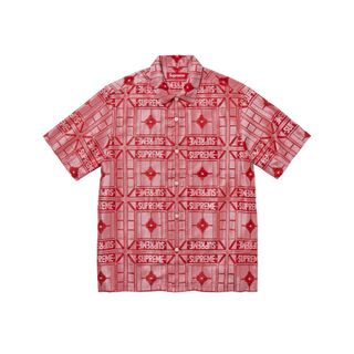 Supreme - supreme Tray Jacquard S/S Shirt L おまけ