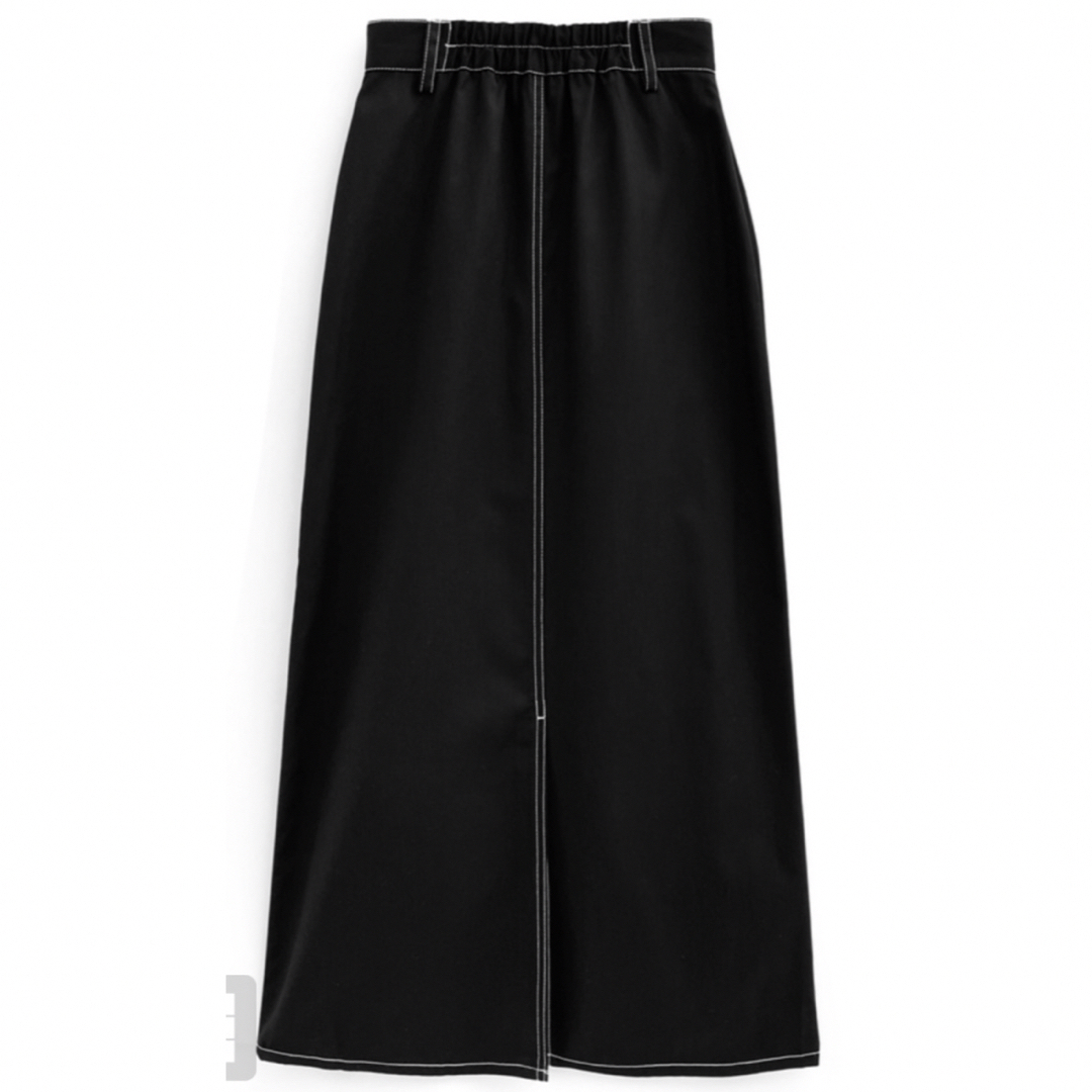 GRL(グレイル)のGRL グレイル　配色ステッチジップタイトスカート　ブラック レディースのスカート(ロングスカート)の商品写真
