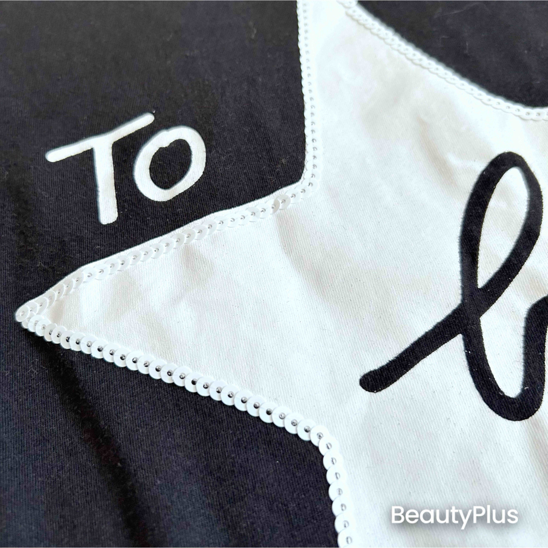 agnes b.(アニエスベー)のトゥービーバイアニエスベー　星スパンコールTシャツ　サイズ38 ブラック メンズのトップス(Tシャツ/カットソー(半袖/袖なし))の商品写真