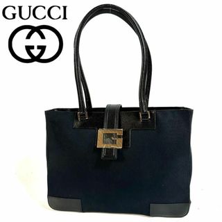 グッチ(Gucci)の【新品同様】GUCCI レザーキャンバス トートバッグ イタリア製 保護シール付(トートバッグ)