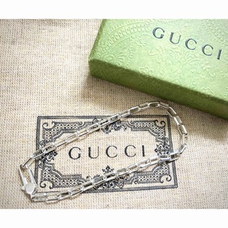Gucci - 正規品 GUCCI/グッチ スクエアチェーンリンクブレスレット シルバー925