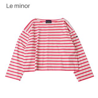 ルミノア(Le Minor)のLe minor ボーダー ショート丈 カットソー(カットソー(長袖/七分))