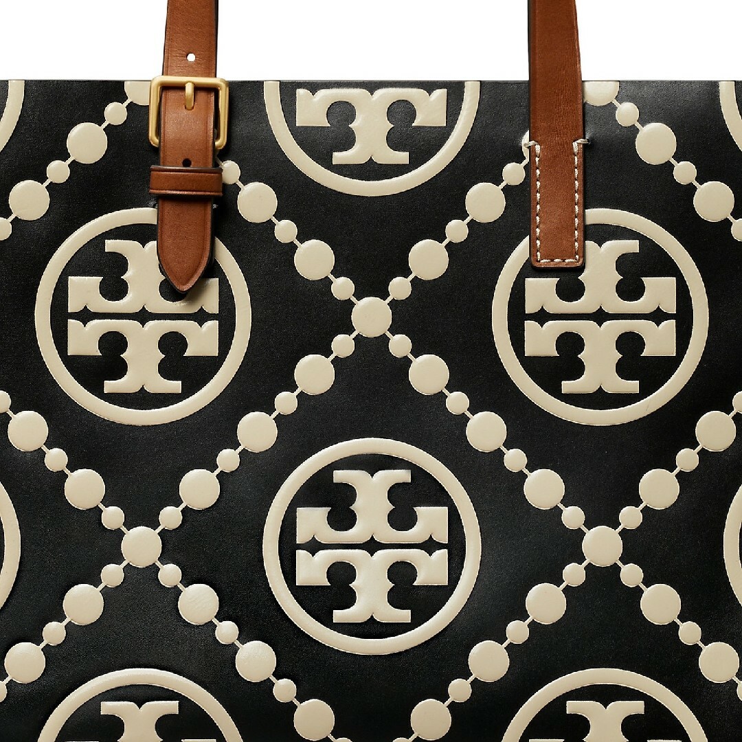 Tory Burch(トリーバーチ)のトリーバーチ Tモノグラム コントラスト エンボス スモールトート ブラック レディースのバッグ(トートバッグ)の商品写真