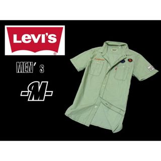 Levi's - メンズM◇Levi's◇半袖ストライプシャツ 緑