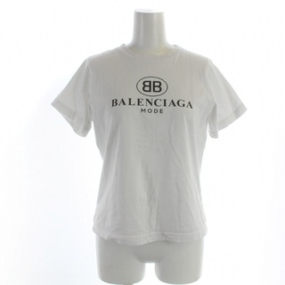 バレンシアガ Tシャツ カットソー 半袖 ロゴ M 白 556110 TYK23