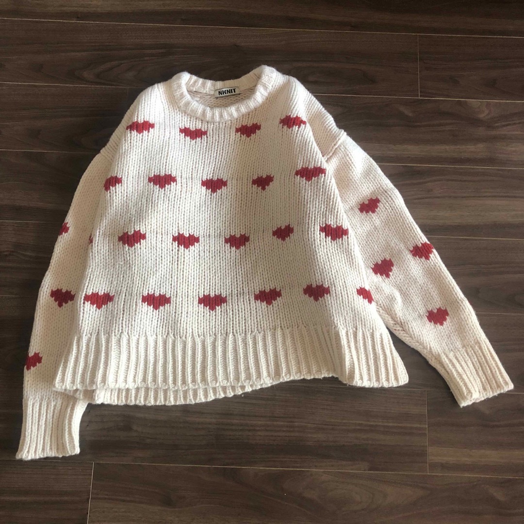 nknit ♡ knit ライン ハート ニット ハート柄の通販 by kayo's nknit ♡ knit ライン ハート ニット ハート柄の通販 by kayo's