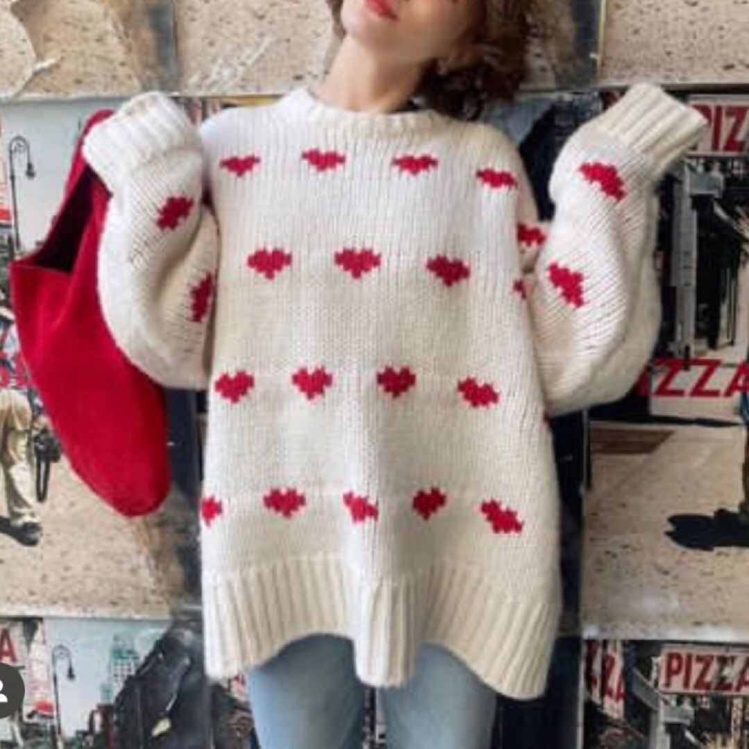 nknit ♡ knit ライン ハート ニット ハート柄の通販 by kayo's nknit ♡ knit ライン ハート ニット ハート柄の通販 by kayo's