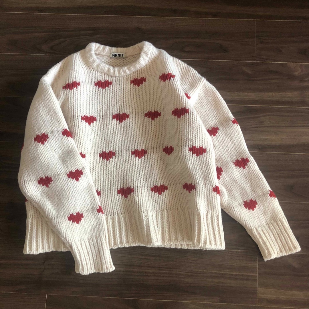 nknit ♡ knit ライン ハート ニット ハート柄の通販 by kayo's nknit ♡ knit ライン ハート ニット ハート柄の通販 by kayo's