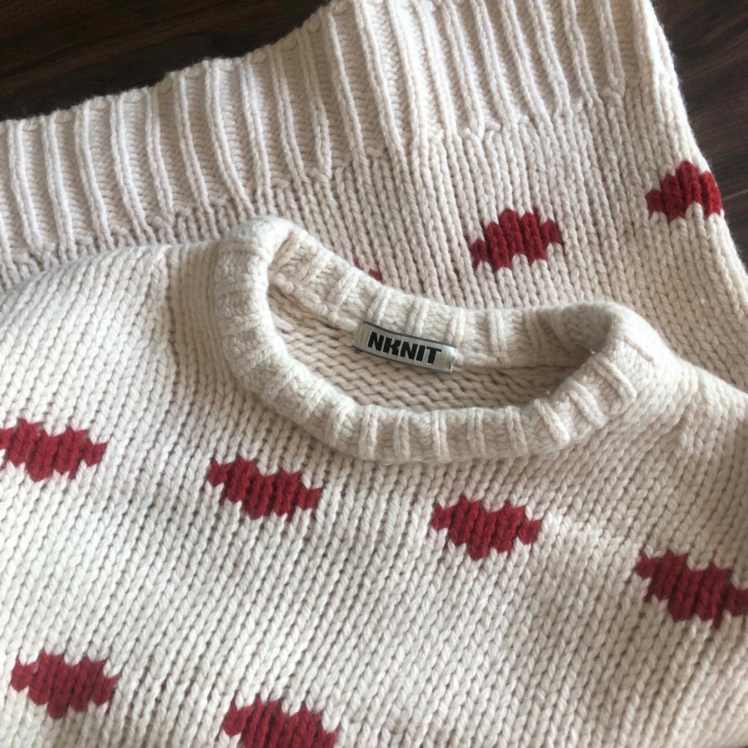 nknit ♡ knit ライン ハート ニット ハート柄の通販 by kayo's nknit ♡ knit ライン ハート ニット ハート柄の通販 by kayo's