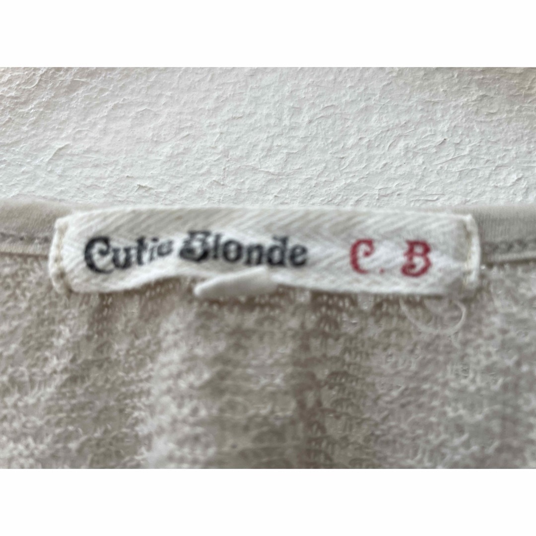 Cutie Blonde(キューティーブロンド)のCutie Blonde ベージュレースストレッチ 袖付きボレロ Mサイズ レディースのトップス(カーディガン)の商品写真