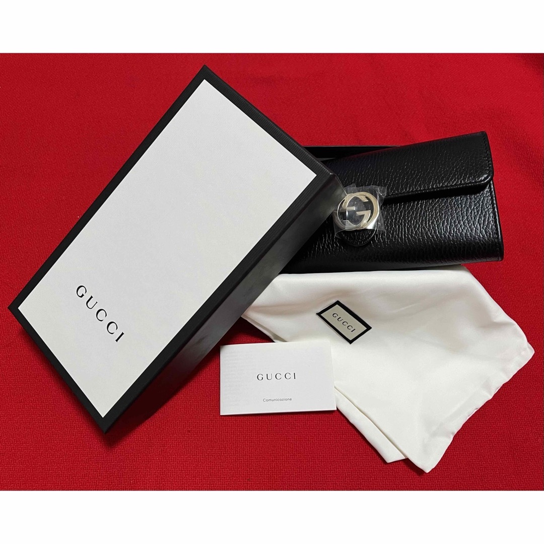 Gucci(グッチ)の定価114400円/新品本物 GUCCI グッチ インターロッキング 財布　黒 メンズのファッション小物(長財布)の商品写真
