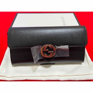 Gucci - 定価114400円/新品本物 GUCCI グッチ インターロッキング 財布　黒