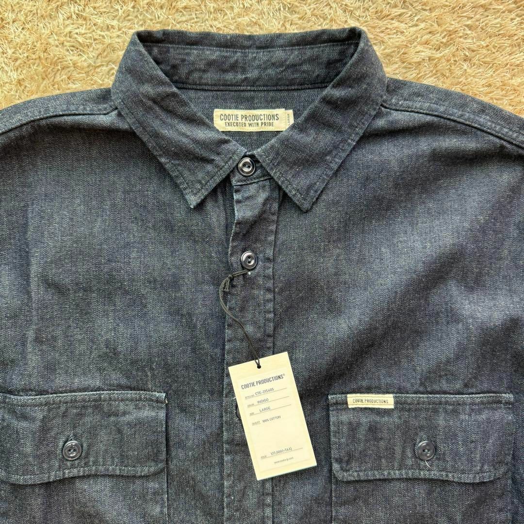 【未使用】COOTIE PRODUCTIONS デニムシャツ インディゴ L メンズのトップス(シャツ)の商品写真