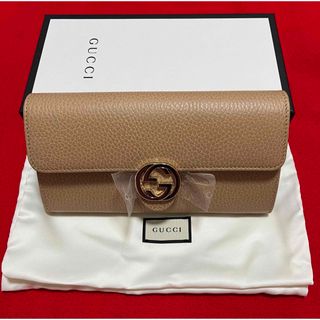 Gucci - 定価114400円.新品　GUCCI グッチ インターロッキング 財布　ベージュ