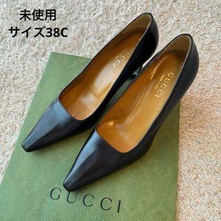 グッチ(Gucci)の【未使用】GUCCI  ポインテッドトゥ パンプス ブラック サイズ38 希少品(ハイヒール/パンプス)