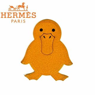 エルメス(Hermes)の【美品】HERMES レザー アヒル しおり ブックマーカー クリップ イエロー(その他)