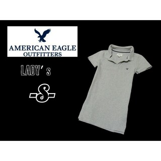 アメリカンイーグル(American Eagle)のレディースS◇AMERICAN EAGLE ◇半袖ポロシャツ gray(ポロシャツ)