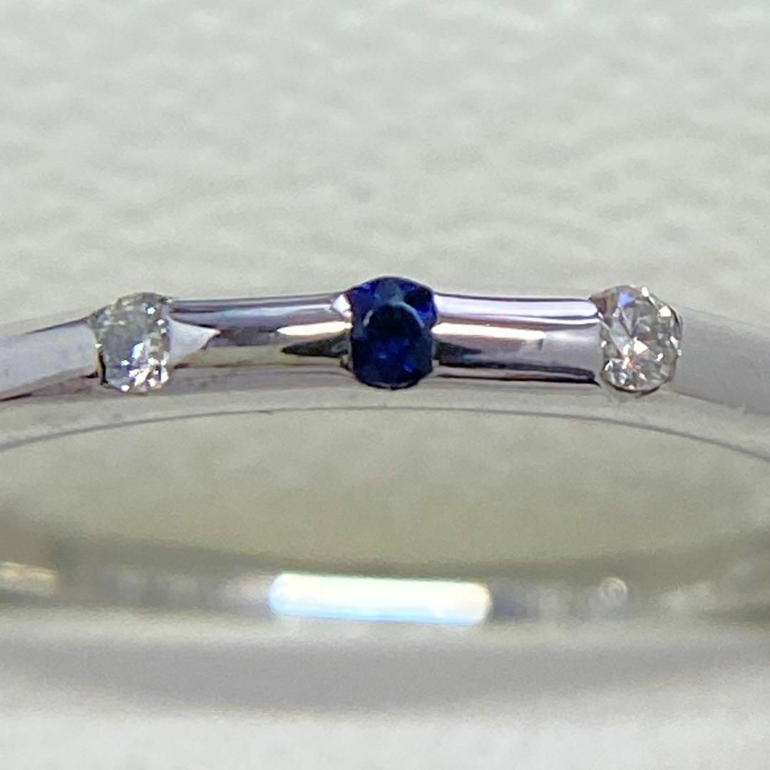 K18WG　天然サファイアリング　ダイヤモンド入り　サイズ5.5号　18金 レディースのアクセサリー(リング(指輪))の商品写真