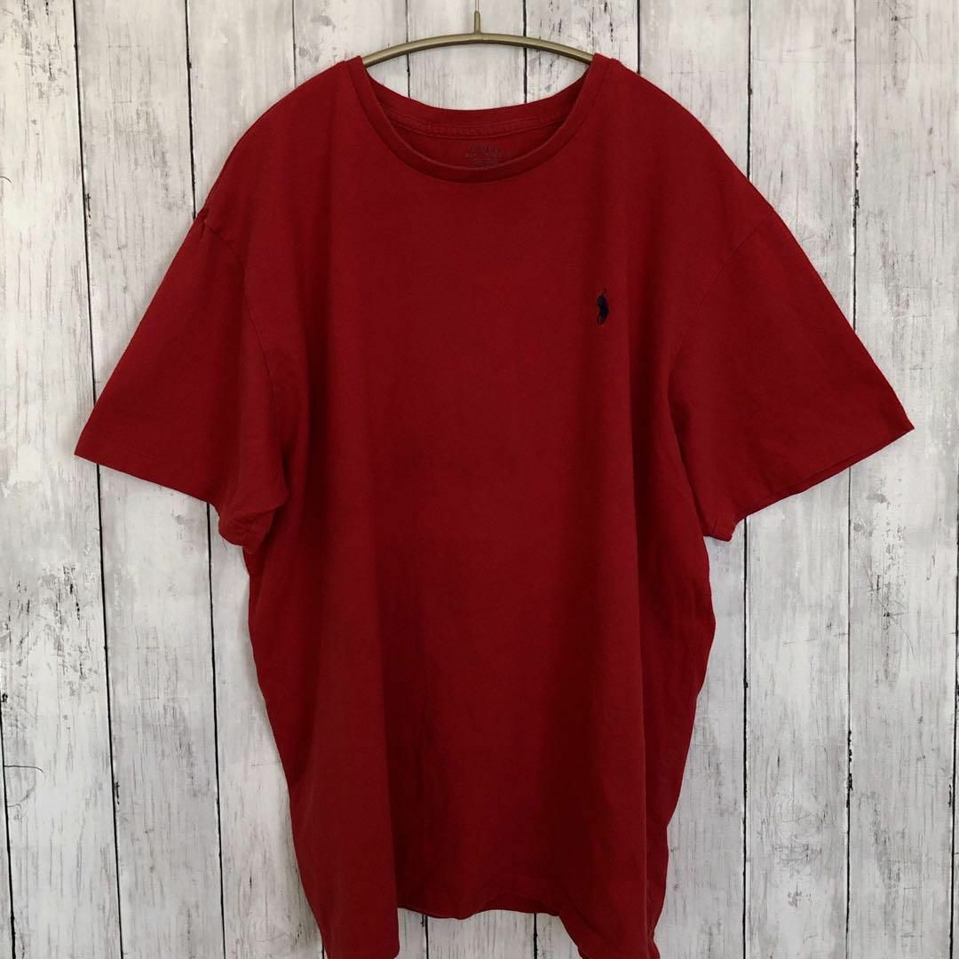 POLO RALPH LAUREN(ポロラルフローレン)のラルフローレン　半袖Ｔシャツ　ポニー刺繍　サイズＸＬ　赤レッド　メンズ　古着 メンズのトップス(Tシャツ/カットソー(半袖/袖なし))の商品写真
