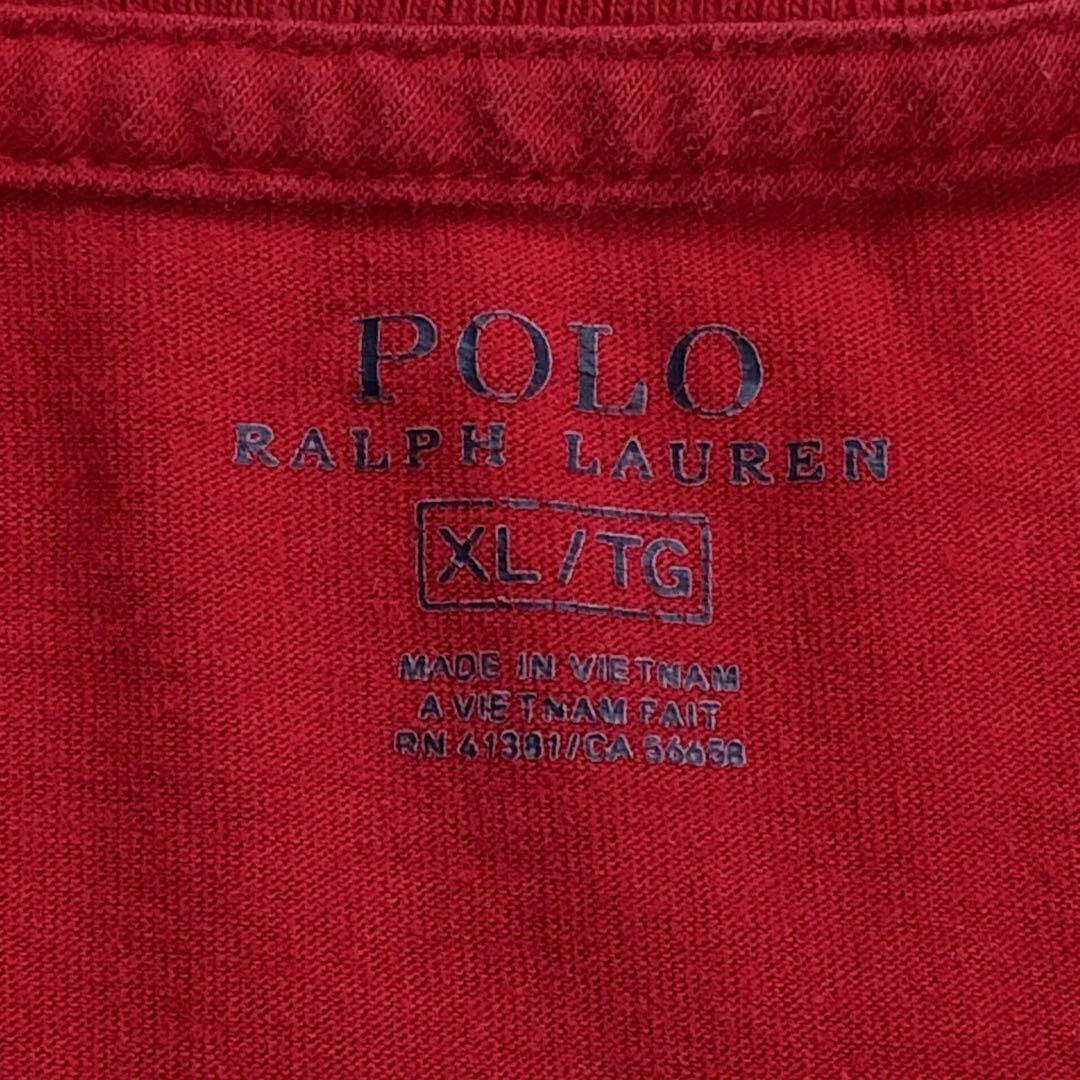 POLO RALPH LAUREN(ポロラルフローレン)のラルフローレン　半袖Ｔシャツ　ポニー刺繍　サイズＸＬ　赤レッド　メンズ　古着 メンズのトップス(Tシャツ/カットソー(半袖/袖なし))の商品写真