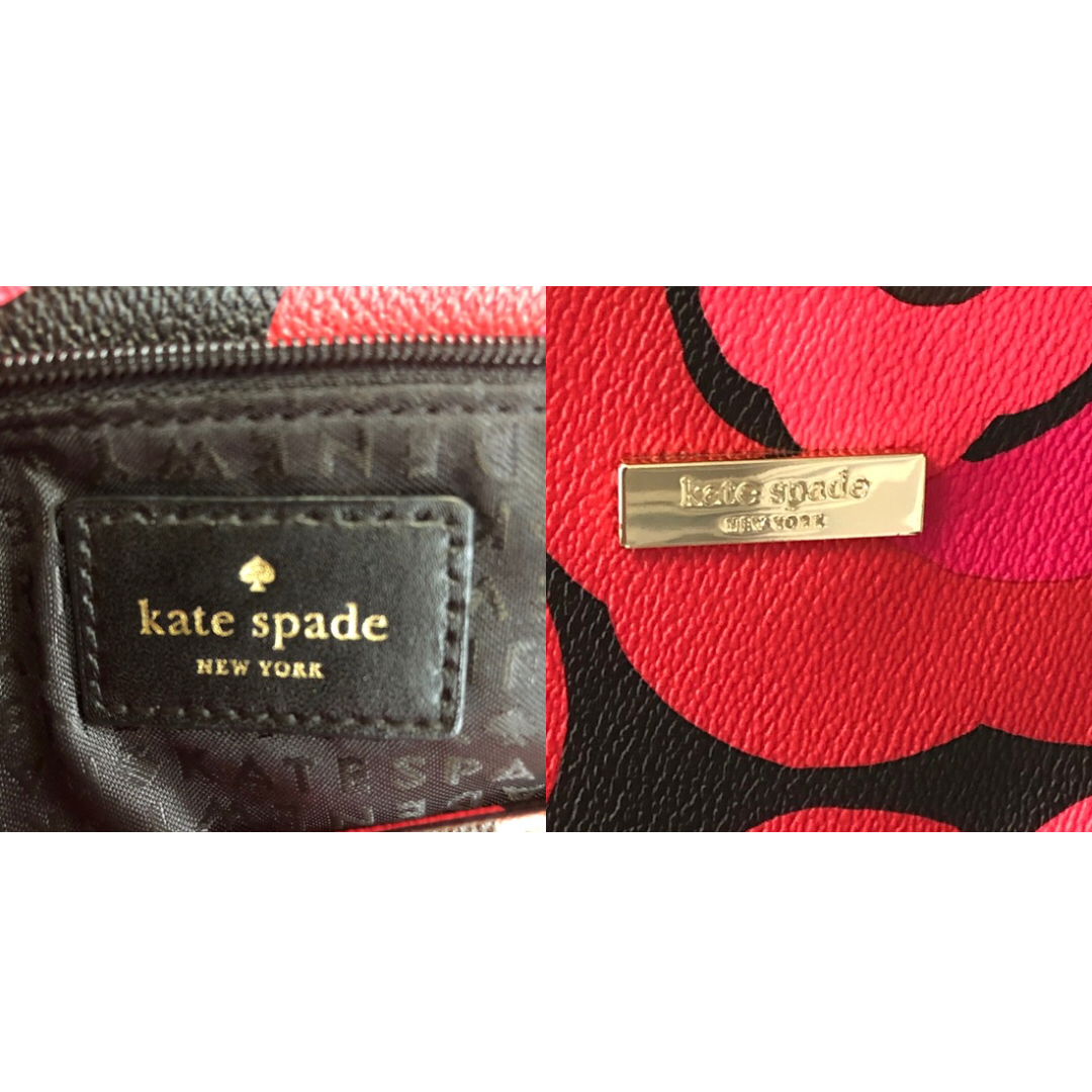 kate spade new york(ケイトスペードニューヨーク)の【Katespade】ケイトスペード　花柄　レザー× PVC トートバッグ　赤 レディースのバッグ(トートバッグ)の商品写真