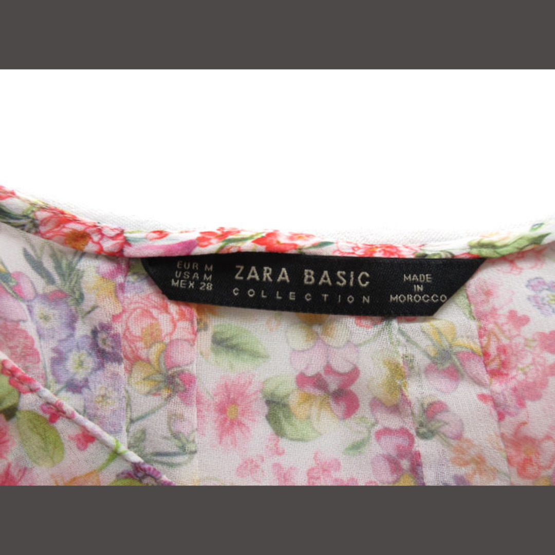 ザラ ベーシック ZARA BASIC カットソー ブラウス 花柄 Vネック レディースのトップス(その他)の商品写真