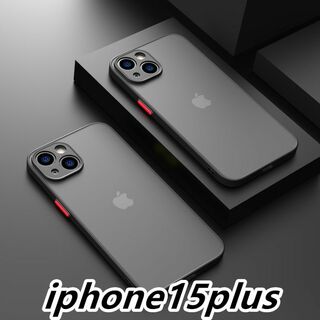 iphone15plusケース カーバーマット ブラック 黒 294(iPhoneケース)