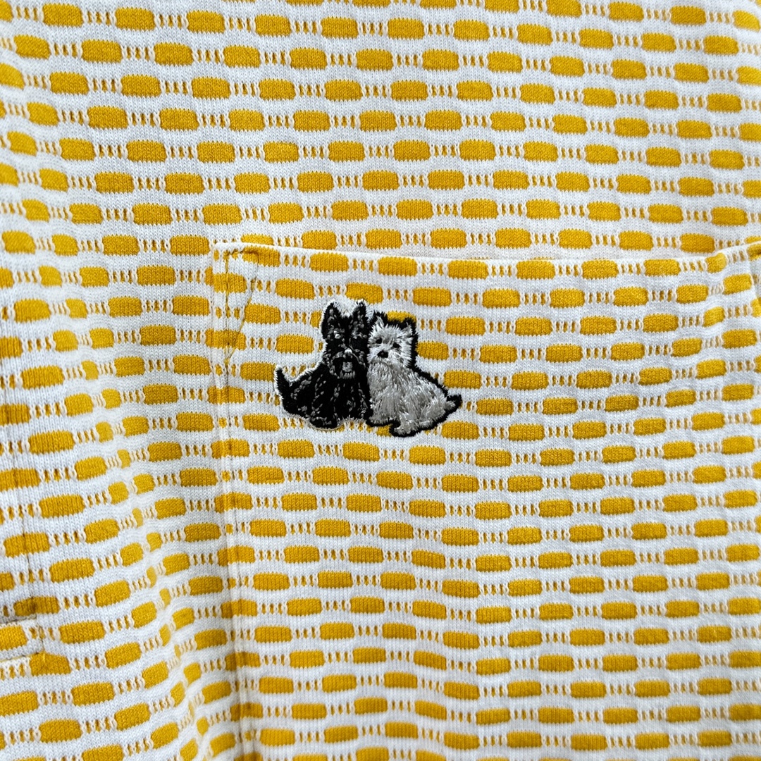 Black & White ブラック＆ホワイト 長袖ポロシャツ ゴルフ ポリエステル イエロー系 サイズLLヴィンテージ 衣B ネ メンズのトップス(シャツ)の商品写真