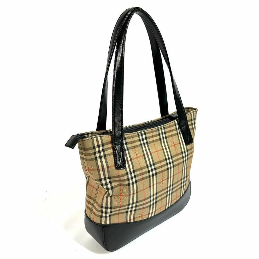 BURBERRY(バーバリー)の【極美品】BURBERRY ノバチェック ハンドバッグ ブラック ブラウン レディースのバッグ(トートバッグ)の商品写真