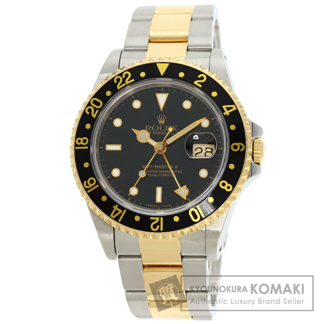 ROLEX(ロレックス)のROLEX 16713 GMTマスター2 腕時計 SS SSxK18YG メンズ メンズの時計(腕時計(アナログ))の商品写真