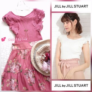 JILL by JILLSTUART - 美品 JILL BY JILLSTUART 肩レースサマーリブ／カシスcolor