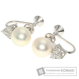 ミキモト(MIKIMOTO)のMIKIMOTO パール 真珠 ダイヤモンド イヤリング K18WG レディース(イヤリング)