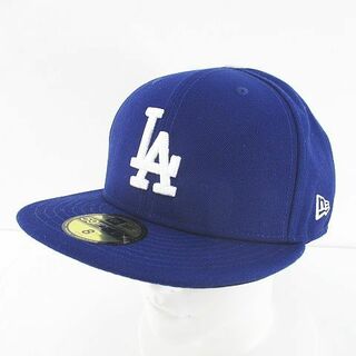 ニューエラー(NEW ERA)のニューエラ キャップ帽 野球帽 帽子 63.5cm 青 ブルー ロゴ 文字 刺繍(キャップ)
