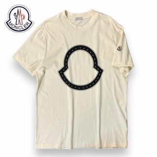 MONCLER - 【美品】MONCLER コットン半袖 Tシャツ スタッズ アイボリー XLサイズ