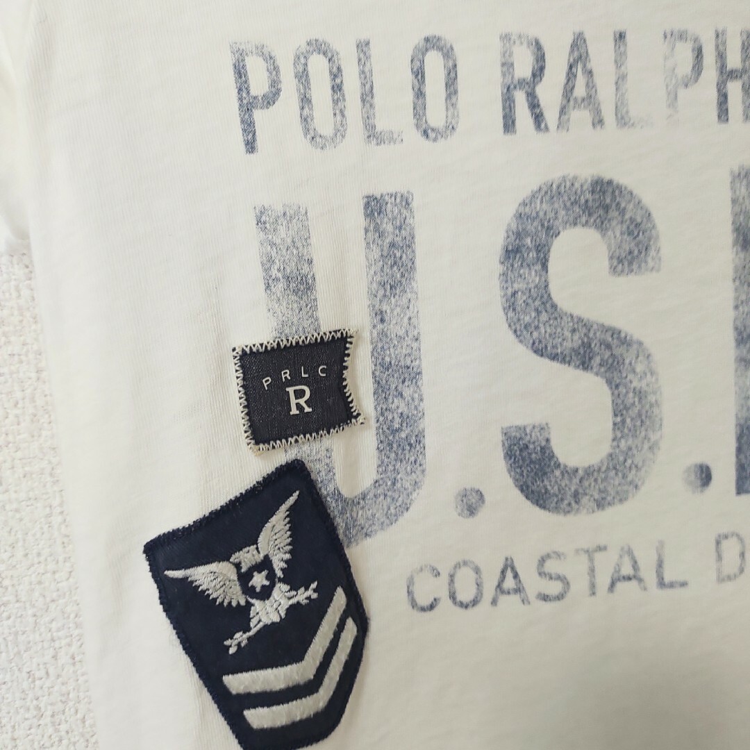 POLO RALPH LAUREN(ポロラルフローレン)の【ポロ ラルフローレン】Tシャツ　XSサイズ　半袖　シャツ　オフホワイト レディースのトップス(Tシャツ(半袖/袖なし))の商品写真