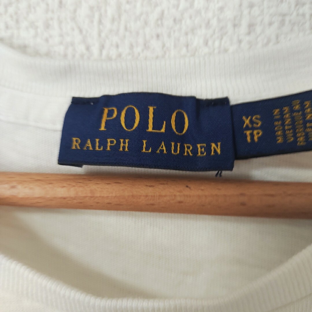 POLO RALPH LAUREN(ポロラルフローレン)の【ポロ ラルフローレン】Tシャツ　XSサイズ　半袖　シャツ　オフホワイト レディースのトップス(Tシャツ(半袖/袖なし))の商品写真